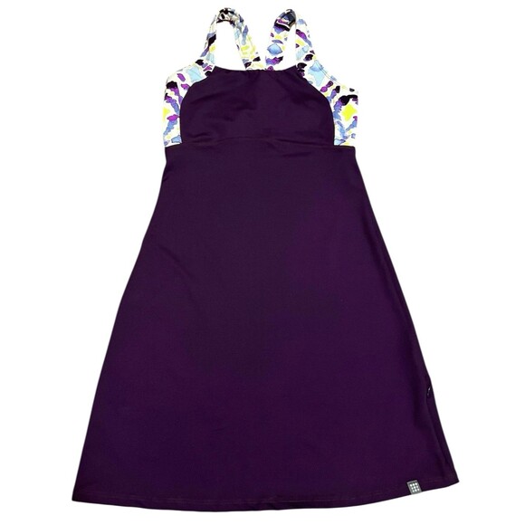 Title Nine Dresses & Skirts - TITLE NINE Purple Wildflower Strappy Dream Dress Shelf Bra Athletic Active Small